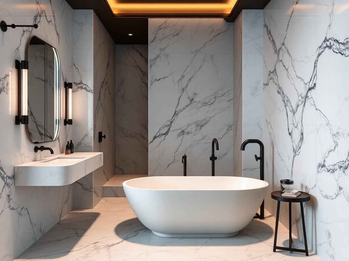 Modern marble bathroom