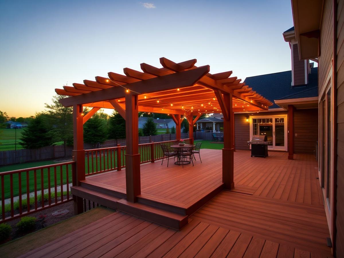 Custom deck with pergola