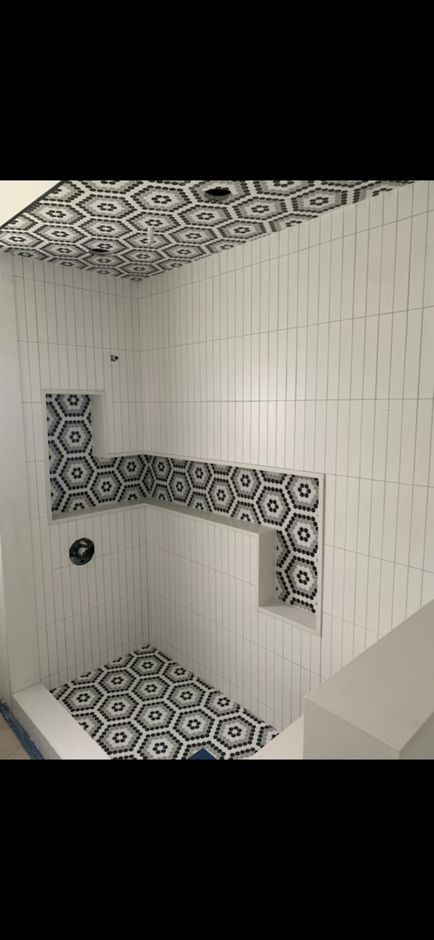 Hex Mosaic Walk-In Shower